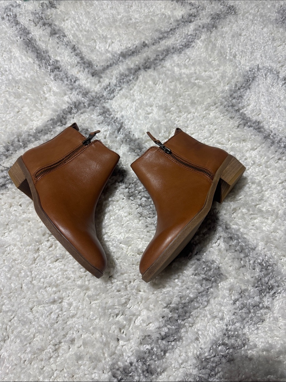 Ralph Lauren Tan Leather Side-Zip Ankle Boots new 6b